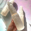 Luminous Selenite Sky Tower| Carved Satin Spar Crystal Point - SYN - ergy