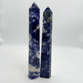 Natural Sodalite Tower – 7" - 10" Tall Blue Decorative Crystal: Small - SYN - ergy