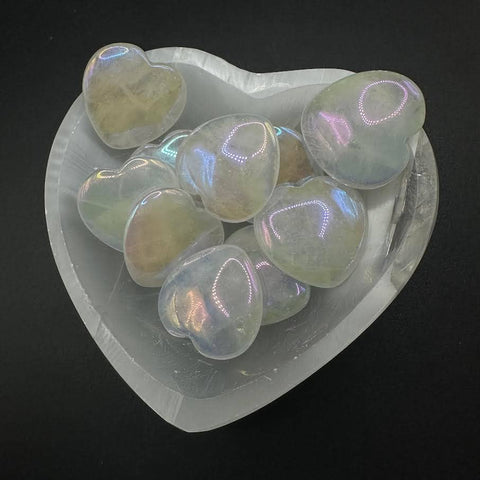 Opal Aura Quartz Flat Heart - SYN-ergy