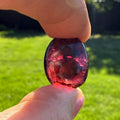 Polished Rhodolite Garnet Cabochon| Deep Pink Garnet Crystal | Root & Heart Chakra Stone | Crystal for Passion & Creativity | Jewelry Making Gem - SYN - ergy