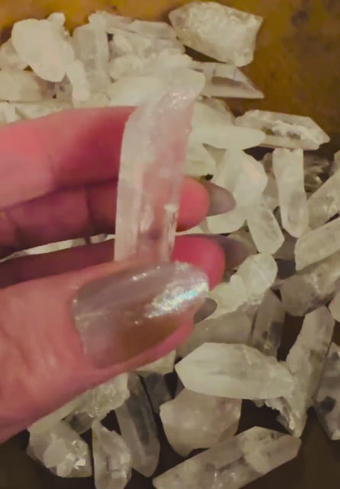 Clear Quartz Crystal Point | Energy Amplifier | Crown Chakra Stone | Raw Polished Quartz Wand | Reiki & Meditation Tool