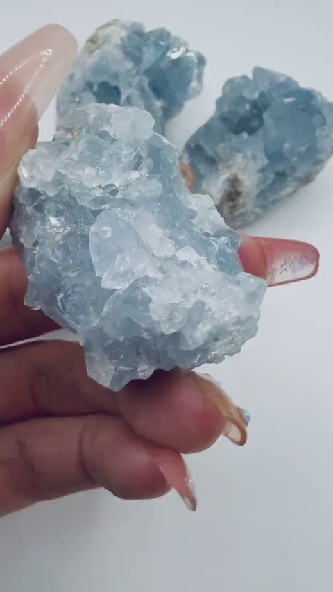 Celestite Cluster | 1 lb Raw Blue Celestite Crystal | Angelic Energy & Calm | Spiritual Meditation Stone | Spirit Guide Connection