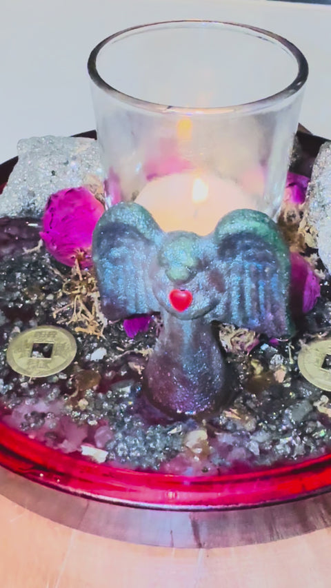 Angel of Light Altar Pyrite, Rose Quartz & Frankincense