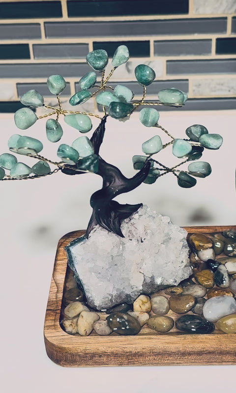 Crystal Tree & Selenite Buddha Altar – Unique Meditation Space | Rooted in Peace