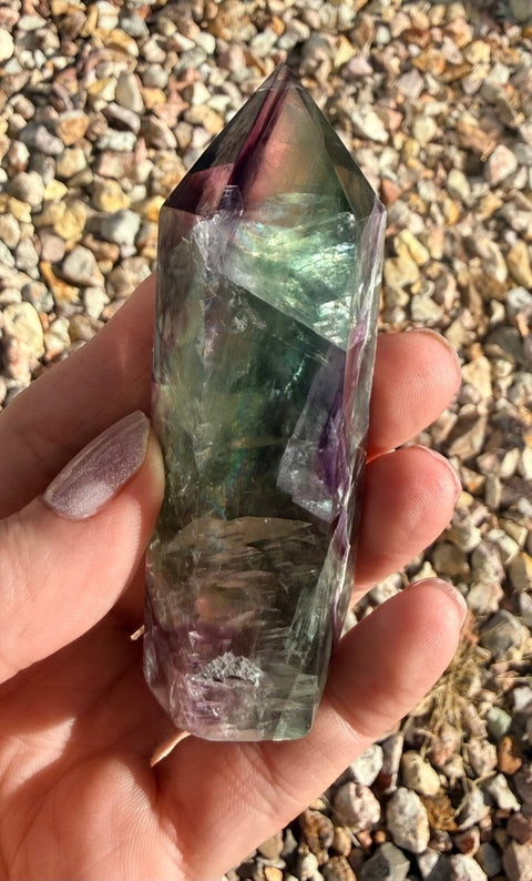 Rainbow Fluorite Tower| Focus, Clarity & Energy Alignment - SYN - ergy