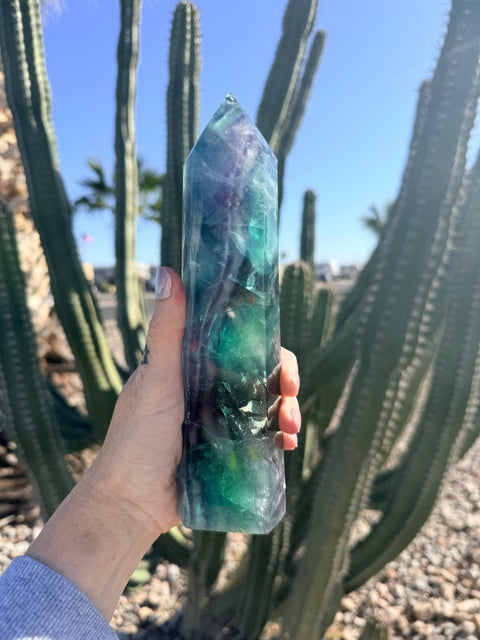 Rainbow Fluorite Tower| Focus, Clarity & Energy Alignment - SYN - ergy