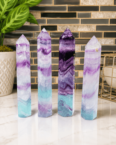 Rainbow Fluorite Towers (large) - SYN-ergy