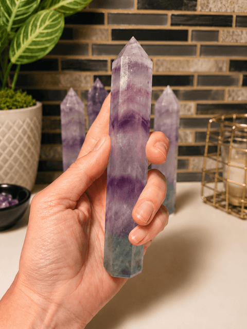 Rainbow Fluorite Towers (large) - SYN-ergy