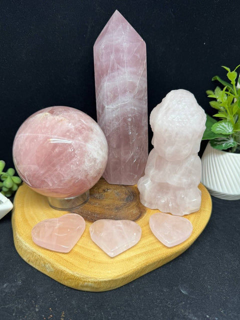 Rose Quartz Sphere 3.5”|Heart Chakra • Love & Emotional Healing - SYN - ergy