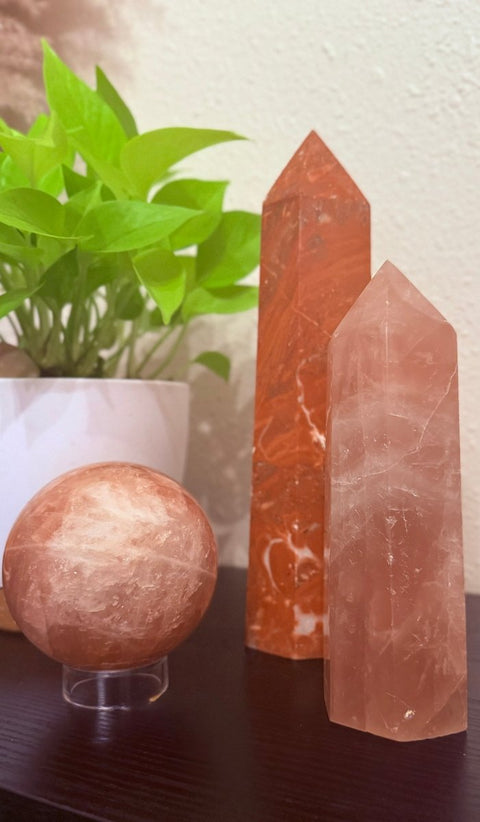 Rose Quartz Sphere 3.5”|Heart Chakra • Love & Emotional Healing - SYN - ergy