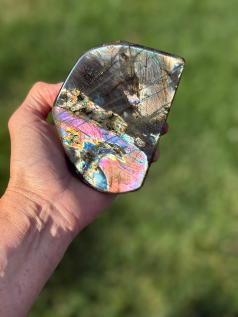 Spectrolite Freeform | High - Flash Labradorite Crystal for Intuition, Energy Protection, Meditation, Reiki, Desk Decor, Gift for Collector - SYN - ergy